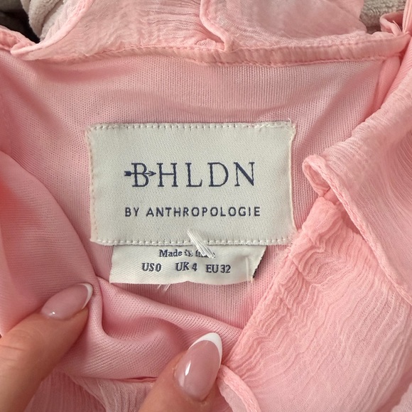 BHLDN Anthropologie Jia Bias-Cut Ruffled V-Neck Gown - Picture 9 of 10